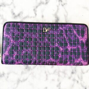 Diane Von Furstenberg Purple and Black Wallet